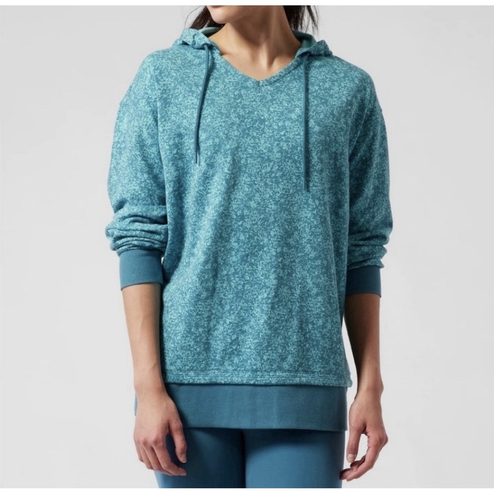 Athleta $98 Women's Sundown Alliance Hoodie XL Sweatshirt Cottage Blue Pullover